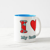I love my father tweekleurige koffiemok (Voorkant rechts)