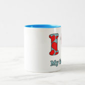 I love my father tweekleurige koffiemok (Center)