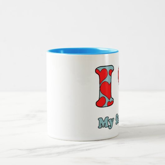 I love my father tweekleurige koffiemok (Center)