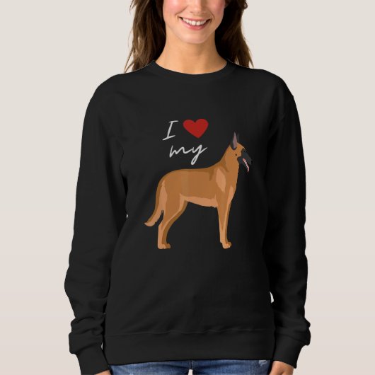 I Love My Fawn Sable Belgian Malinois Dog   Trui (Voorkant)