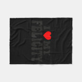 I Love My Felicity Funny Valentine Red Heart Love Fleece Deken (Voorkant (Horizontaal))