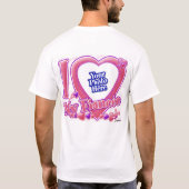 I Love My Fiancée roze/paarse - foto terug T-shirt (Achterkant)
