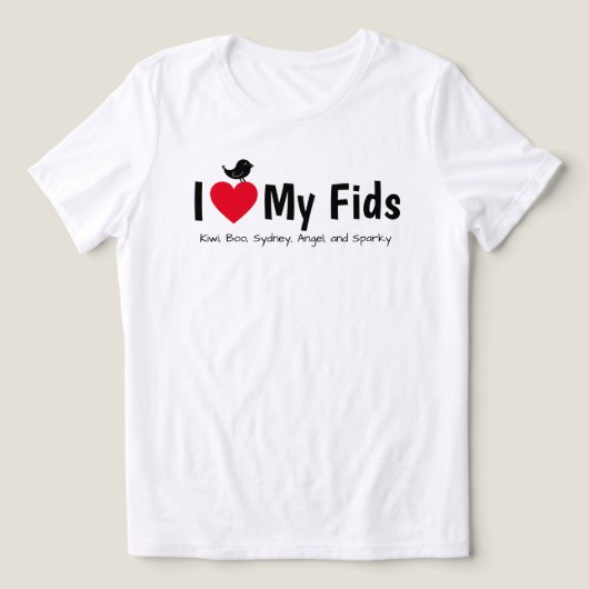 I Love My Fids Feathered Kids Canary Finch Tri-Blend Shirt (Design voorkant)