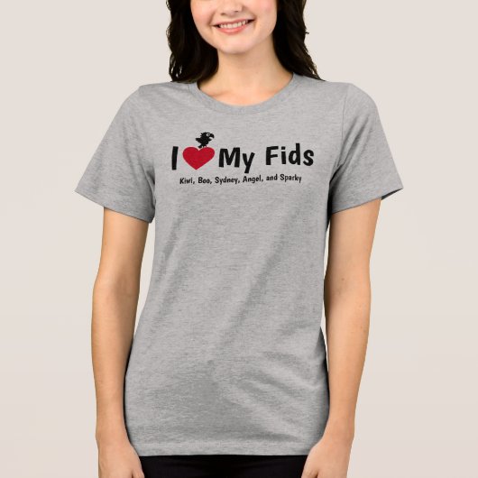 I Love My Fids Feathered Kids Parrot Tri-Blend Shirt (Voorkant)