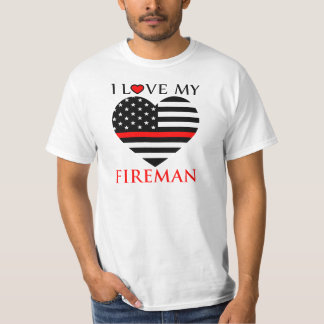 I Love My Fireman - T-shirt voor brandweermannen