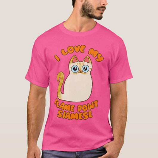 I Love My Flame Point Siamese Cat Cute Cartoon Kit T-shirt (Voorkant)