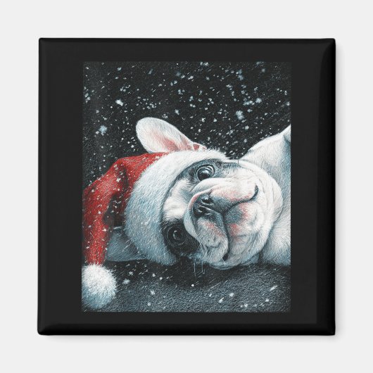 I Love My French Bulldog Christmas Cute  Magneet (Voorkant)