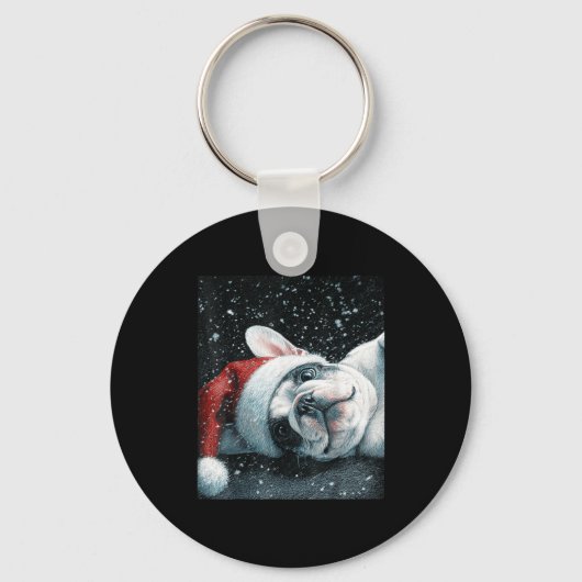 I Love My French Bulldog Christmas Cute Sleutelhanger (Voorkant)