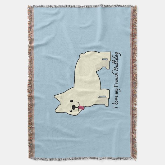 I love my French Bulldog Deken (Voorkant Verticaal)
