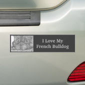 "I Love My French Bulldog" Dog Bumpersticker (Op auto)