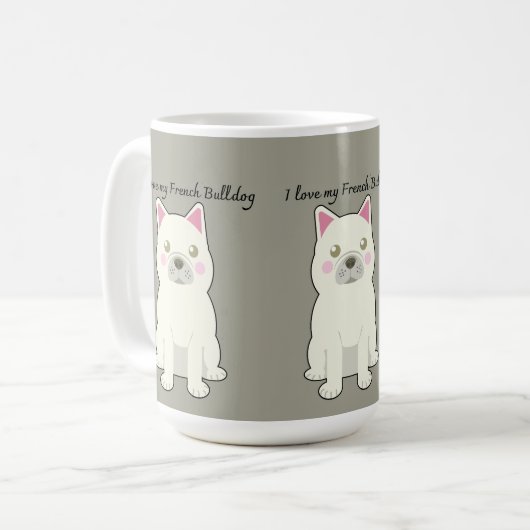 I Love my French Bulldog Koffiemok (Voorkant links)