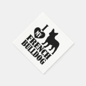 I Love My French Bulldog Napkins Servet (Hoek)