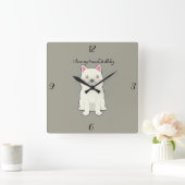 I Love my French Bulldog Vierkante Klok (Huis)