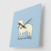 I love my French Bulldog Vierkante Klok (Hoek)