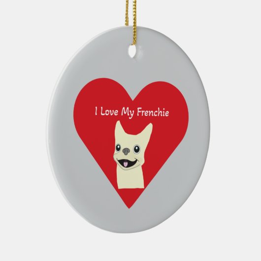 I love my Frenchie, Lavender Keramisch Ornament (Rechts)