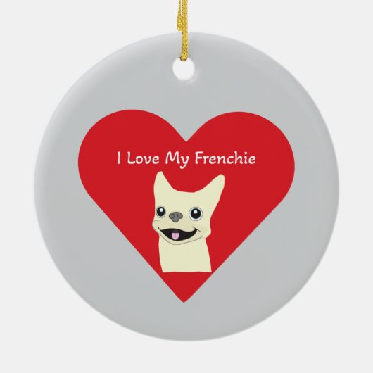 I love my Frenchie, Lavender Keramisch Ornament (Achterkant)