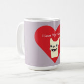 I love my Frenchie, Lavender Koffiemok (Voorkant links)