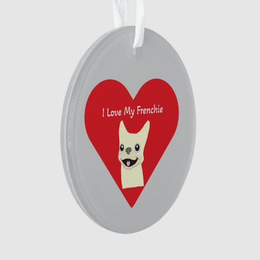 I love my Frenchie, Lavender Ornament (voorkant)