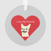I love my Frenchie, Lavender Ornament (achterkant)