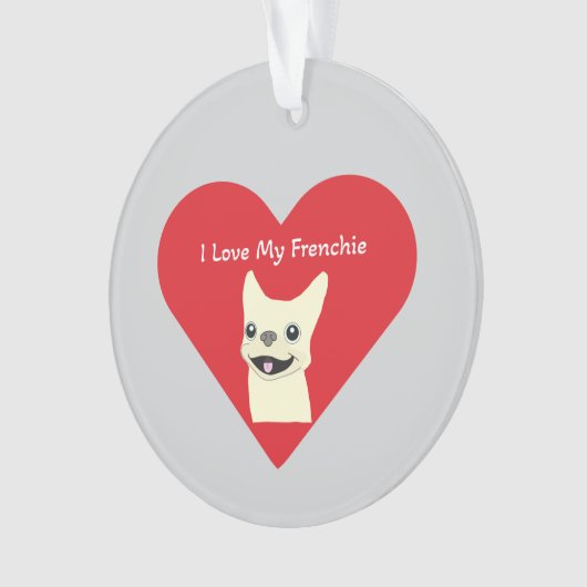 I love my Frenchie, Lavender Ornament (voorkant)