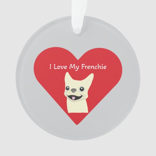 I love my Frenchie, Lavender Ornament (voorkant)