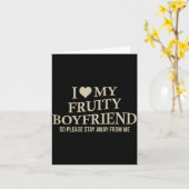 I Love My Fruity Boyfriend Funny Girlfriend Humor  Kaart (Gele Bloem)