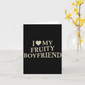 I Love My Fruity Boyfriend Funny Girlfriend Humor  Kaart (Gele Bloem)