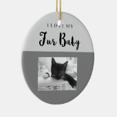 I Love My Fur Baby Custom met 2 fotoslots Keramisch Ornament (Rechts)
