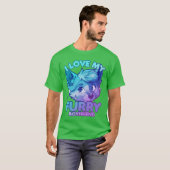 I Love My Furry Boyfriend Anthropomorphism Fursuit T-shirt (Voorkant volledig)