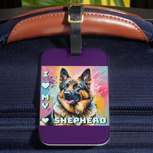 I love my German Shepherd Bagagelabel (Voorkant Insitu 2)