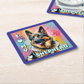 I love my German Shepherd Kartonnen Onderzetters (Schuin)