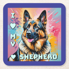 I love my German Shepherd Kartonnen Onderzetters