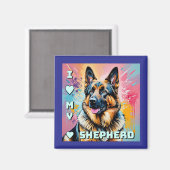 I love my German Shepherd Magneet (Voorkant / Achterkant)