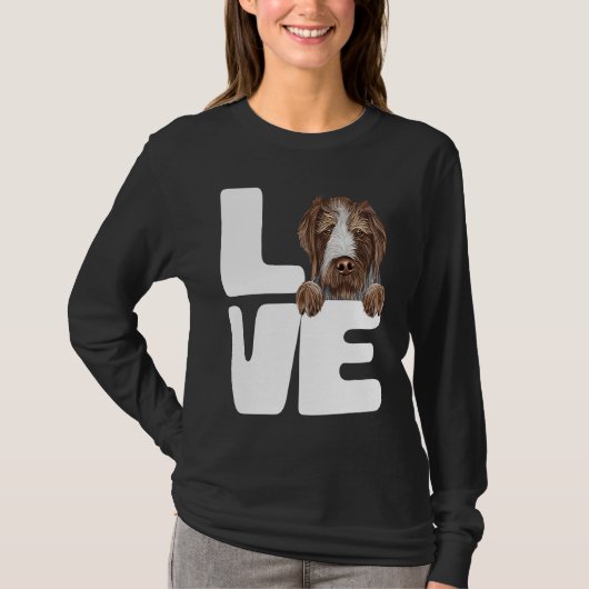 I Love My German Wirehaired Pointer Dog T-shirt (Voorkant)