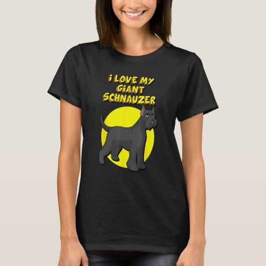 I Love My Giant Schnauzer Cropped Ears T-shirt (Voorkant)