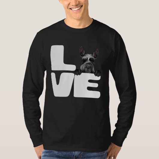 I Love My Giant Schnauzer Dog T-shirt (Voorkant)
