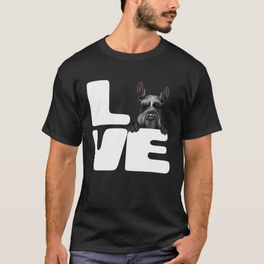 I Love My Giant Schnauzer Dog T-shirt (Voorkant)