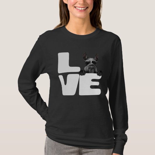 I Love My Giant Schnauzer Dog T-shirt (Voorkant)