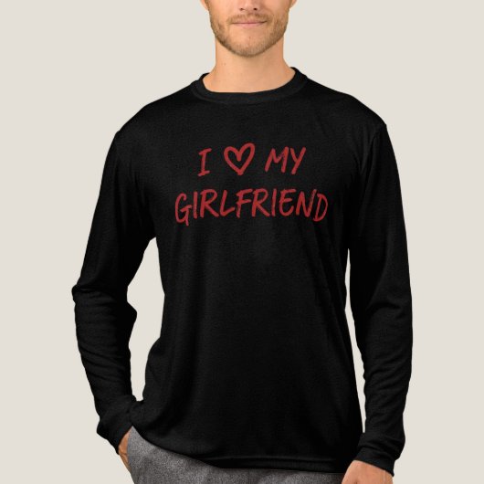 I love my Girlfreind Tri-Blend Shirt (Voorkant volledig)