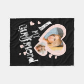 I Love My Girlfriend Chalkboard Doodles Black Cute Fleece Deken (Voorkant (Horizontaal))