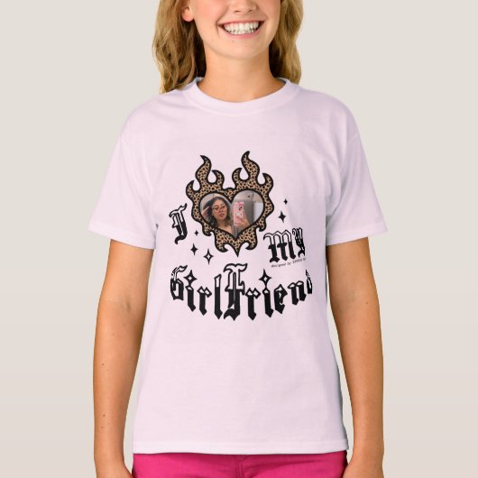 I Love My Girlfriend - Cheetah - DingusDesign T-shirt (Voorkant)