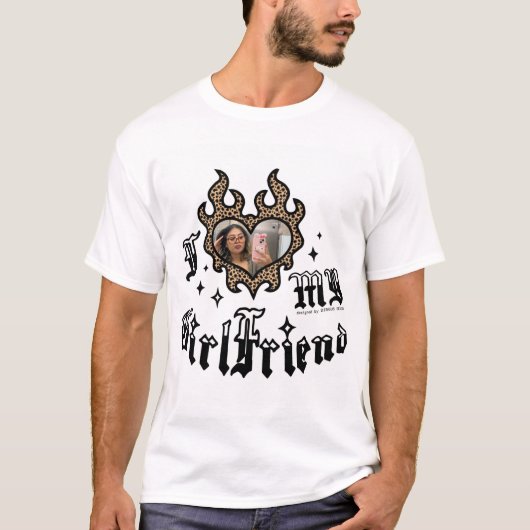 I Love My Girlfriend - Cheetah - DingusDesign T-shirt (Voorkant)