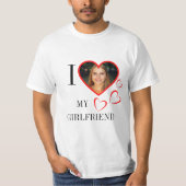  I Love My Girlfriend Custom Heart Your Photo T-shirt (Voorkant)