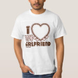 I Love My Girlfriend Custom T-shirt<br><div class="desc">cute and bubbly font that says " I Love My GIRLFRIEND" with a huge heart that allows you to insert your image,  in the color brown and light pink.</div>