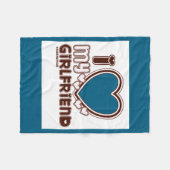 I Love My Girlfriend Fleece Deken (Voorkant (Horizontaal))