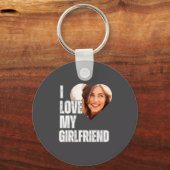 I Love My Girlfriend Heart Photo Boyfriend Gift  Sleutelhanger (Voorkant)