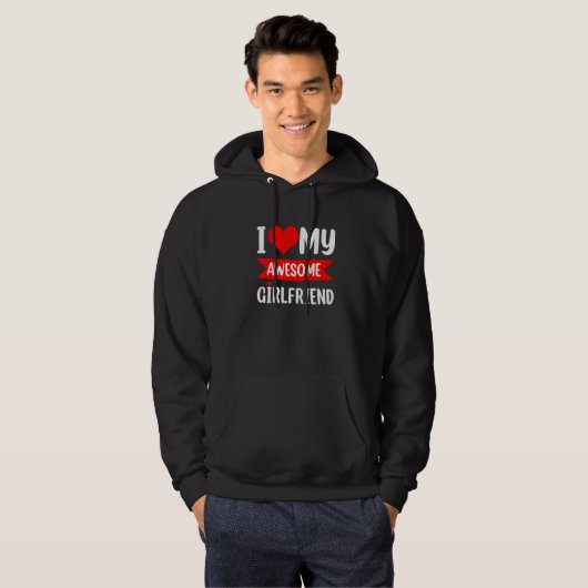 I Love My Girlfriend Heart Valentines Day Matching Hoodie (Voorkant volledig)