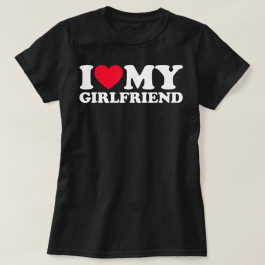 I Love My Girlfriend I Heart My Girlfriend GF T-shirt (Design voorkant)