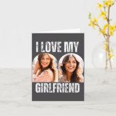 I Love My Girlfriend Photo Funny Boyfriend Gift Kaart (Gele Bloem)