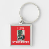 I Love My Girlfriend Photo Keychain Gift (Voorkant)